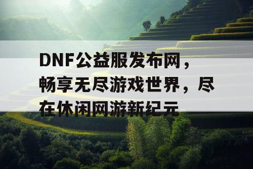 DNF公益服发布网，畅享无尽游戏世界，尽在休闲网游新纪元