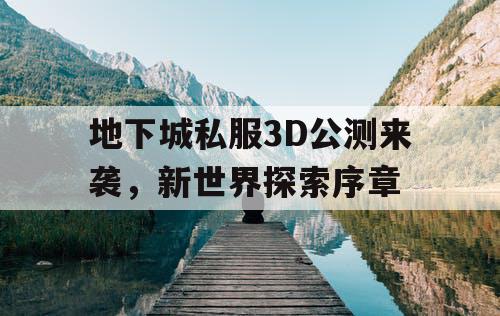 地下城私服3D公测来袭，新世界探索序章