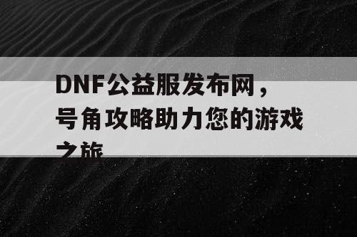 DNF公益服发布网，号角攻略助力您的游戏之旅