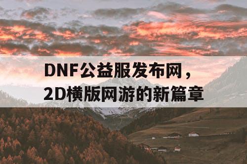 DNF公益服发布网，2D横版网游的新篇章