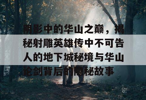 阴影中的华山之巅，揭秘射雕英雄传中不可告人的地下城秘境与华山论剑背后的隐秘故事